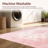 Ultra Soft Area Rug, Non Slip, Stain Resistant, Washable Area Rugs for Living Room, Bedroom, Vibrant Spring Garden Aesthetic(Pink)