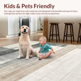 Ultra Soft Area Rug, Non Slip, Stain Resistant, Washable Area Rugs for Living Room, Bedroom, Sleek Geometric Soft Gray Palette(Gray)