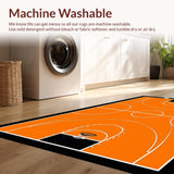 Ultra Soft Area Rug, Non Slip, Stain Resistant, Washable Area Rugs for Living Room, Bedroom, Chic Round Basketball Graphic Display(Orange)