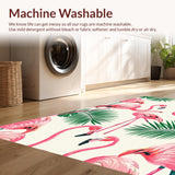 Ultra Soft Area Rug, Non Slip, Stain Resistant, Washable Area Rugs for Living Room, Bedroom, Lively Garden-Inspired Color Palette(White)