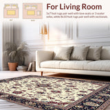 Elegant Beige Oriental Runner Featuring Classic Floral Medallion Motifs(Ivory)