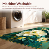 Ultra Soft Area Rug, Non Slip, Stain Resistant, Washable Area Rugs for Living Room, Bedroom, Whimsical Greenery Decorative Appeal(Green)