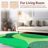 Ultra Soft Area Rug, Non Slip, Stain Resistant, Washable Area Rugs for Living Room, Bedroom, Irregular Shape Entryway Pet-Friendly Carpet(Green)