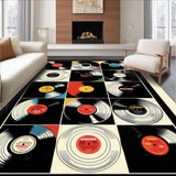Ultra Soft Area Rug, Non Slip, Stain Resistant, Washable Area Rugs for Living Room, Bedroom, Vibrant Multi-Color Soundwave Aesthetic(Black)