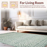 Ultra Soft Area Rug, Non Slip, Stain Resistant, Washable Area Rugs for Living Room, Bedroom, Rustic Geometric Layered Textures(Beige)