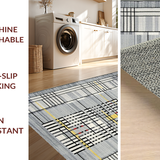 Ultra Soft Area Rug, Non Slip, Stain Resistant, Washable Area Rugs for Living Room, Bedroom, Sleek Geometric Grey Tones(Gray)