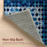 Ultra Soft Area Rug, Non Slip, Stain Resistant, Washable Area Rugs for Living Room, Bedroom, Luxurious Textured Striped Motif(Blue)