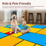 Ultra Soft Area Rug, Non Slip, Stain Resistant, Washable Area Rugs for Living Room, Bedroom, Interactive Educational Color Spectrum(Blue)