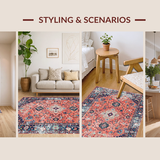 Luxurious Low Pile Geometric Style(Red)