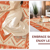 Ultra Soft Area Rug, Non Slip, Stain Resistant, Washable Area Rugs for Living Room, Bedroom, Elegant Vintage Patterned Accent(Red)