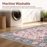 Ultra Soft Area Rug, Non Slip, Stain Resistant, Washable Area Rugs for Living Room, Bedroom, Lush Blush-Infused Rustic Aesthetic(Pink)