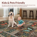 Ultra Soft Area Rug, Non Slip, Stain Resistant, Washable Area Rugs for Living Room, Bedroom, Charming Soft Textured Mosaic Pattern(Brown)