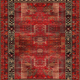 Ultra Soft Area Rug, Non Slip, Stain Resistant, Washable Area Rugs for Living Room, Bedroom, Rustic Abstract Hall Runner(Red)