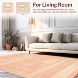 Ultra Soft Area Rug, Non Slip, Stain Resistant, Washable Area Rugs for Living Room, Bedroom, Sophisticated Low-Profile Tiled Aesthetic(Pink)
