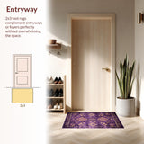 Ultra Soft Area Rug, Non Slip, Stain Resistant, Washable Area Rugs for Living Room, Bedroom, Richly Textured Modern Palette(Purple)