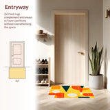 Ultra Soft Area Rug, Non Slip, Stain Resistant, Washable Area Rugs for Living Room, Bedroom, Mid Century Modern Colorful Arrangement(Yellow)
