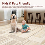 Ultra Soft Area Rug, Non Slip, Stain Resistant, Washable Area Rugs for Living Room, Bedroom, Chic Modern Minimalist Pattern(Beige)