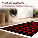Ultra Soft Area Rug, Non Slip, Stain Resistant, Washable Area Rugs for Living Room, Bedroom, Contemporary Black and White Design(Red)
