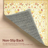 Beige Yellow Tan Abstract Flannel Non Slip Bath Mat(Beige)