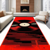 Ultra Soft Area Rug, Non Slip, Stain Resistant, Washable Area Rugs for Living Room, Bedroom, Abstract Monochrome Circular Design(Red)