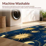 Ultra Soft Area Rug, Non Slip, Stain Resistant, Washable Area Rugs for Living Room, Bedroom, Chic Contemporary Cosmic Print(Blue)