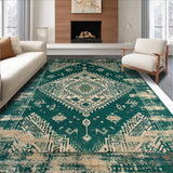 Ultra Soft Area Rug, Non Slip, Stain Resistant, Washable Area Rugs for Living Room, Bedroom, Chic Floral Green Medley(Green)