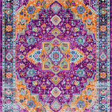Ultra Soft Area Rug, Non Slip, Stain Resistant, Washable Area Rugs for Living Room, Bedroom, Lively Contemporary Ogee Style(Purple)