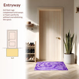 Ultra Soft Area Rug, Non Slip, Stain Resistant, Washable Area Rugs for Living Room, Bedroom, Chic Pastel Dreamy Hues(Purple)