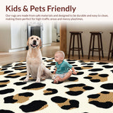 Ultra Soft Area Rug, Non Slip, Stain Resistant, Washable Area Rugs for Living Room, Bedroom, Ivory Animal Print Entryway Stain-Resistant Carpet(Beige)