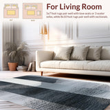 Ultra Soft Area Rug, Non Slip, Stain Resistant, Washable Area Rugs for Living Room, Bedroom, Ultra-Thin Stain Resistant Rug With Contemporary Fade Design For Hallway(Gray)