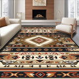 Ultra Soft Area Rug, Non Slip, Stain Resistant, Washable Area Rugs for Living Room, Bedroom, Southwest Earthy Geometric Elegance(Brown)
