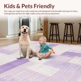 Ultra Soft Area Rug, Non Slip, Stain Resistant, Washable Area Rugs for Living Room, Bedroom, Coquette Bow Area Rug Uno Reverse Design Aesthetic Decor Carpet(Purple)