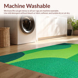 Ultra Soft Area Rug, Non Slip, Stain Resistant, Washable Area Rugs for Living Room, Bedroom, Contemporary Minimalist Green Non-Shedding Home Carpet(Green)