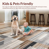 Ultra Soft Area Rug, Non Slip, Stain Resistant, Washable Area Rugs for Living Room, Bedroom, Sophisticated Soft Textured Waves(Brown)