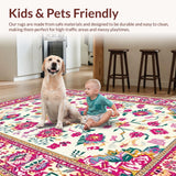 Ultra Soft Area Rug, Non Slip, Stain Resistant, Washable Area Rugs for Living Room, Bedroom, Trendy Rustic Diamond Design(Ivory)