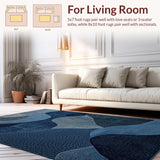 Ultra Soft Area Rug, Non Slip, Stain Resistant, Washable Area Rugs for Living Room, Bedroom, Luxurious 3D Marine-inspired Visual Appeal(Blue)