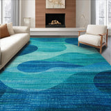 Ultra Soft Area Rug, Non Slip, Stain Resistant, Washable Area Rugs for Living Room, Bedroom, Nautical Sea Life Area Rug Featuring Abstract Seahorse and Marine Blue Gradient(Blue)