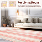 Ultra Soft Area Rug, Non Slip, Stain Resistant, Washable Area Rugs for Living Room, Bedroom, Stylish Anti Skid Runner Beige Dusty Pink Easy to Clean(Red)