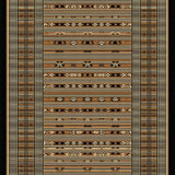 Ultra Soft Area Rug, Non Slip, Stain Resistant, Washable Area Rugs for Living Room, Bedroom, Artisanal Heritage Rustic Design(Brown)