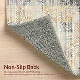 Ultra Soft Area Rug, Non Slip, Stain Resistant, Washable Area Rugs for Living Room, Bedroom, Chic Neutral Toned Trellis(Gold)