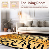 Ultra Soft Area Rug, Non Slip, Stain Resistant, Washable Area Rugs for Living Room, Bedroom, Minimalist Graphic Wild Design(Orange)