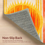 Ultra Soft Area Rug, Non Slip, Stain Resistant, Washable Area Rugs for Living Room, Bedroom, Funky Abstract Sunburst Aesthetic(Yellow)