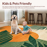 Ultra Soft Area Rug, Non Slip, Stain Resistant, Washable Area Rugs for Living Room, Bedroom, Dynamic Abstract Nature Theme(Orange)