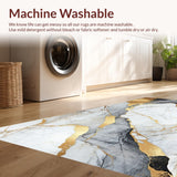 Ultra Soft Area Rug, Non Slip, Stain Resistant, Washable Area Rugs for Living Room, Bedroom, Luxurious Marbleized Textured Visual(White)