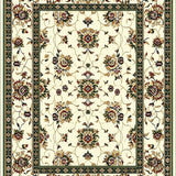 Ultra Soft Area Rug, Non Slip, Stain Resistant, Washable Area Rugs for Living Room, Bedroom, Scallop Edge Boho for with Floral Design(Ivory)