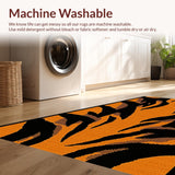 Ultra Soft Area Rug, Non Slip, Stain Resistant, Washable Area Rugs for Living Room, Bedroom, Luxe Earthy Animal Print Aesthetic(Orange)