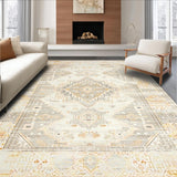 Ultra Soft Area Rug, Non Slip, Stain Resistant, Washable Area Rugs for Living Room, Bedroom, Indoor Floor with Boho Inspired Neutral Design(Beige)