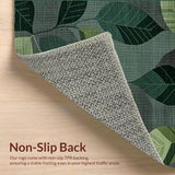 Ultra Soft Area Rug, Non Slip, Stain Resistant, Washable Area Rugs for Living Room, Bedroom, Luxurious Dark Green Abstract Design(Gray)