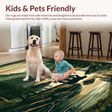 Ultra Soft Area Rug, Non Slip, Stain Resistant, Washable Area Rugs for Living Room, Bedroom, Charming Wildlife Motif Cabin Flair(Brown)