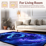 Ultra Soft Area Rug, Non Slip, Stain Resistant, Washable Area Rugs for Living Room, Bedroom, Starry Sky Whimsical Design(Blue)